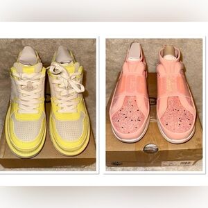 New UGG Women’s Yellow Highland and Pink Chunky Glitter Sneakers